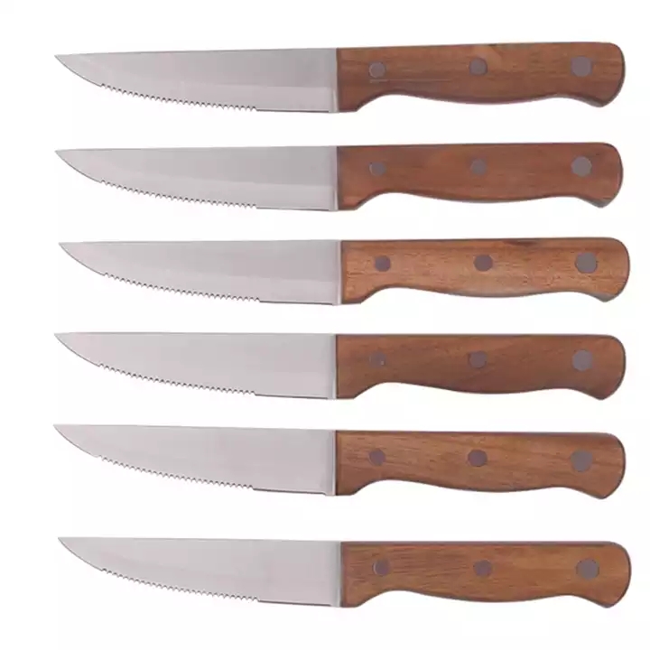 Hoge Kwaliteit 5 Inch Steak Mes Set Met Pakkawood Handvat 5 Stukken Roestvrij stalen Mes Set 