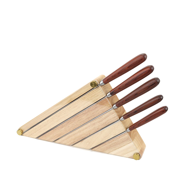 Houten handvat mes set met houten doos pakket roestvrij staal chef mes set BBQ snijmes 