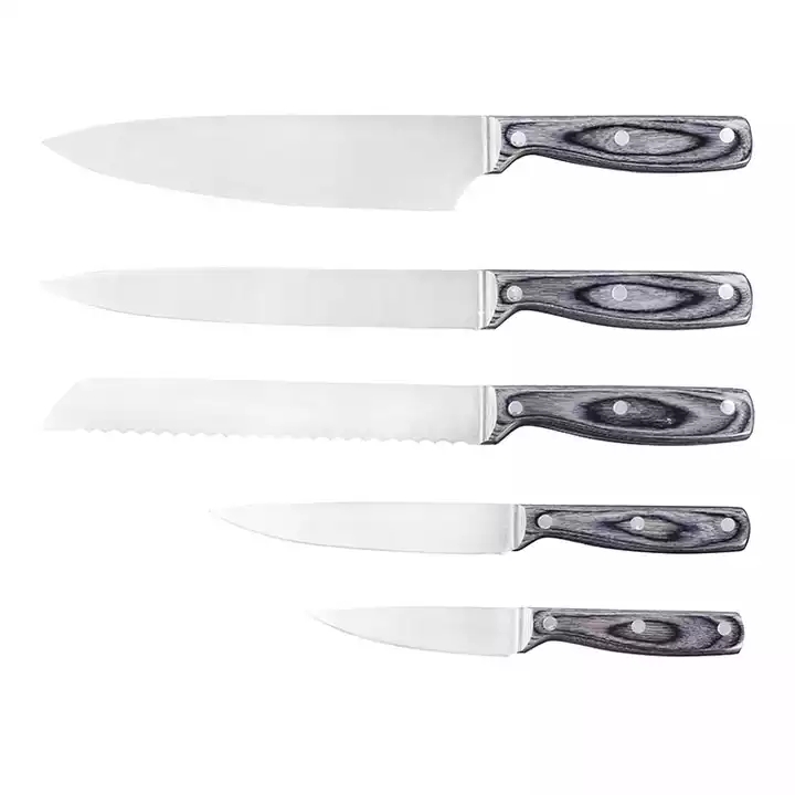 Hoge Standaard RVS Mes Set Chef Mes Utility Mes Set Met Pakka houten handvat 